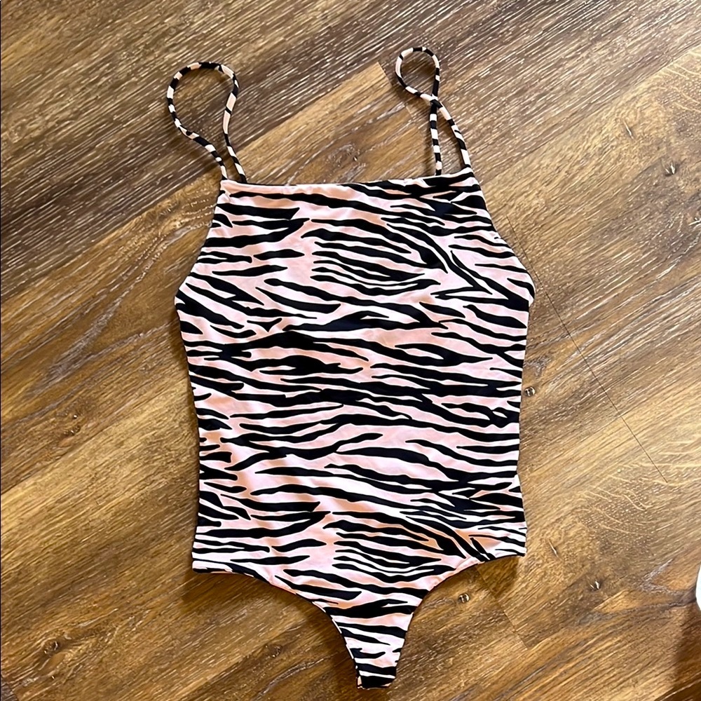 Mai pink Zebra Mod Bodysuit